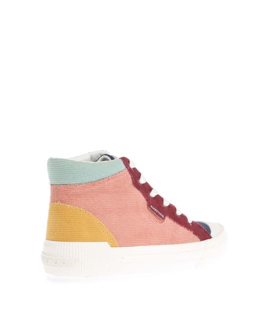 Rocket Dog Pink Cheery Corduroy High Top Trainers