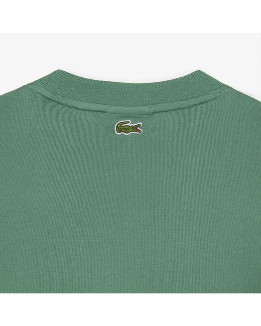 Lacoste Green Loose Fit Large Crocodile Organic Heavy Cotton T-shirt for men