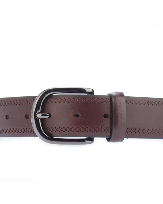 Ted Baker Brown Picolt Broguing Leather Belt for men