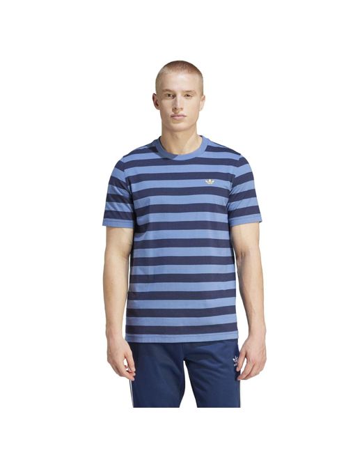 Adidas Originals Blue Striped T-shirt for men