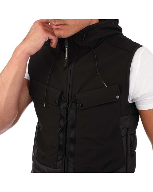 C P Company Black Shell-r Goggle Vest for men