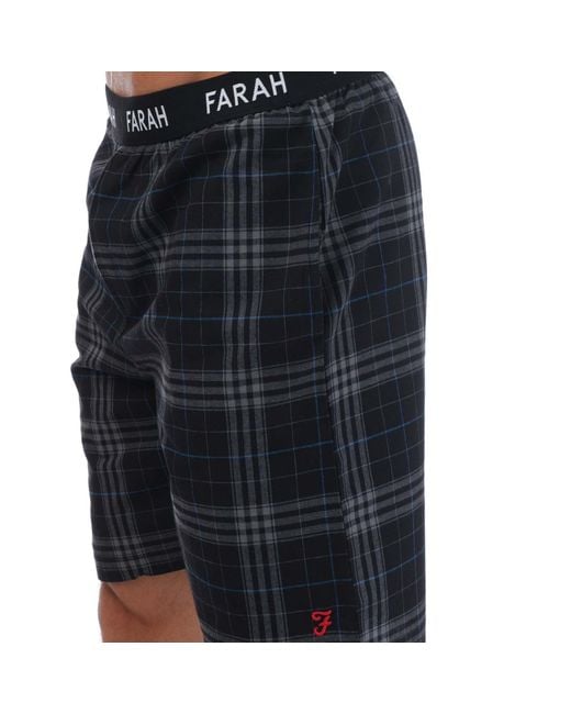 Farah Black Zacka Lounge T-shirt And Short Set for men