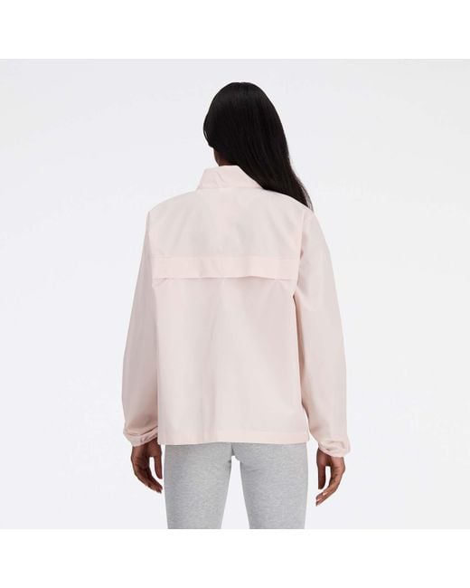 New Balance Sport Essentials Jacket in Pink | Lyst UK