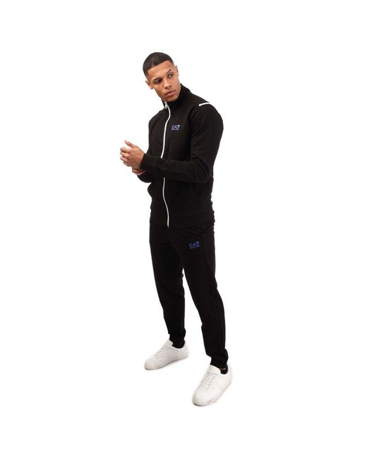 EA7 Black Emporio Armani Visibility Cotton Tracksuit for men