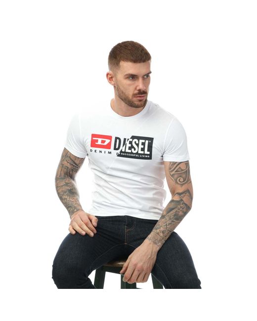 DIESEL White T-diego Cuty Maglietta T-shirt for men
