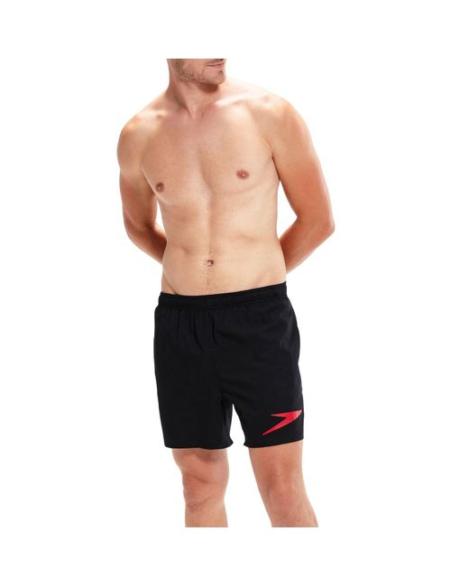 Speedo Black Sports Solid 16" Water Shorts for men