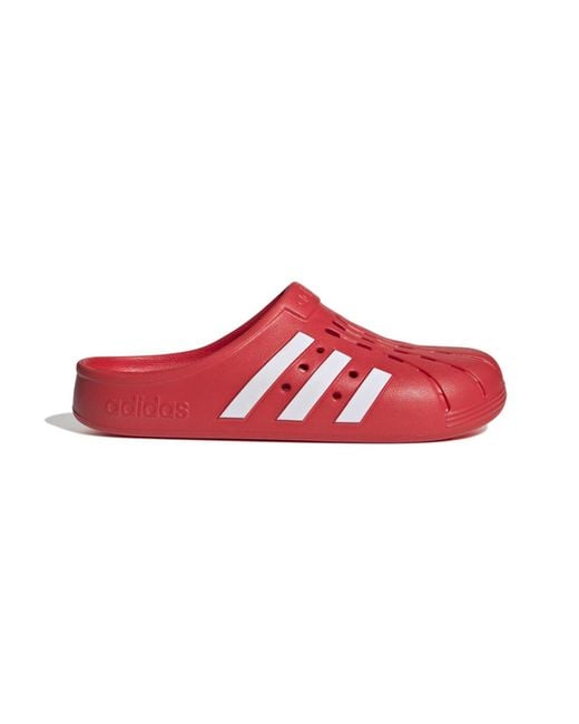 Adidas Red Adilette Clogs for men