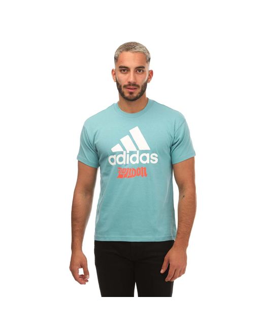 Adidas Blue Graphic T-shirt for men