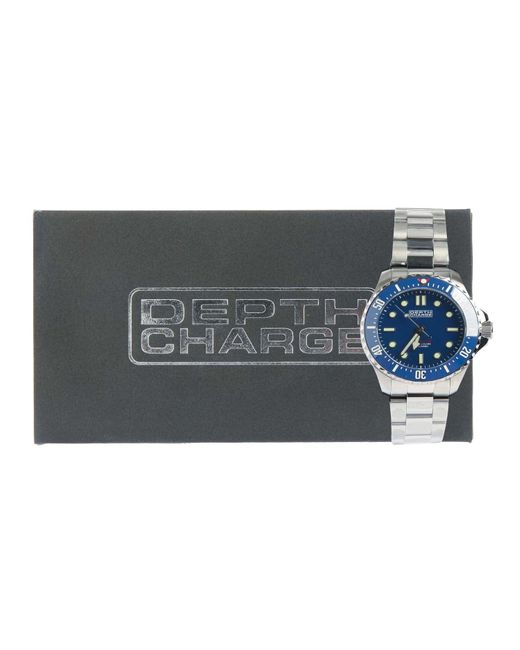 DEPTH CHARGE Blue 41mm Automatic Watch for men