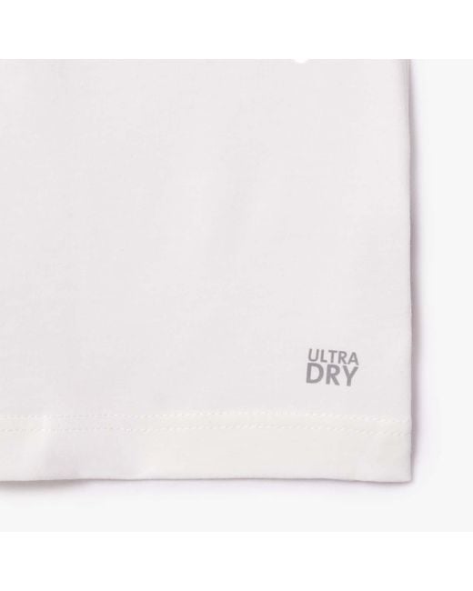 Lacoste White Roland-garros Edition Ultra Dry Tennis T-shirt for men