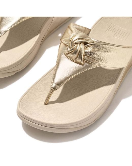 Fitflop Metallic Fit Flop Lulu Padded Knot Toe-Post Sandals