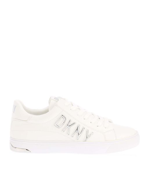 DKNY White Adira Lace Up Low Trainers Size 3.5