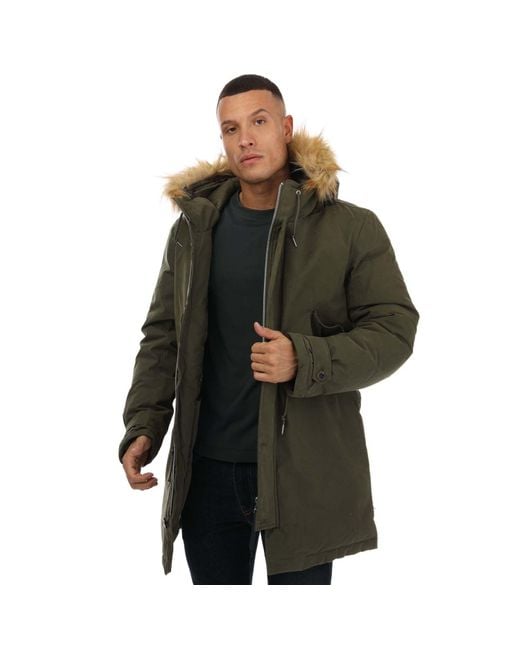 Mens green coat with fur cheap hood