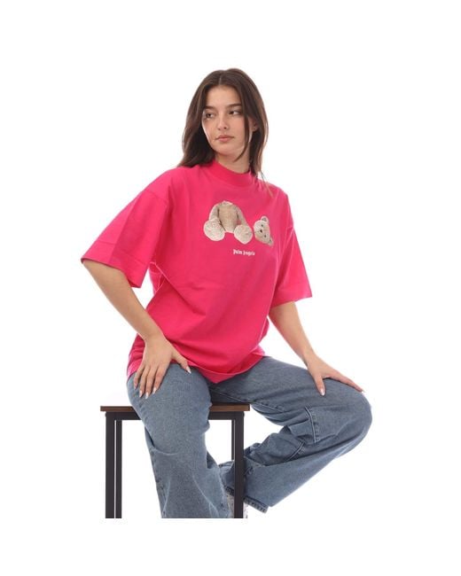 Palm Angels Pink Bear Loose T-shirt