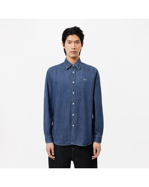 Lacoste Blue Regular Fit Denim Shirt for men