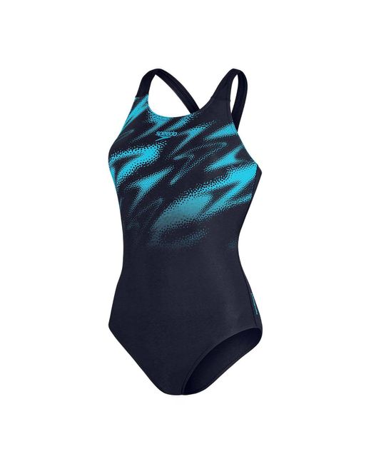 Speedo Blue Hyperboom Placement Muscleback Swimsuit