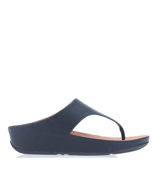 Fitflop Blue Shuv Leather Toe-post Sandals