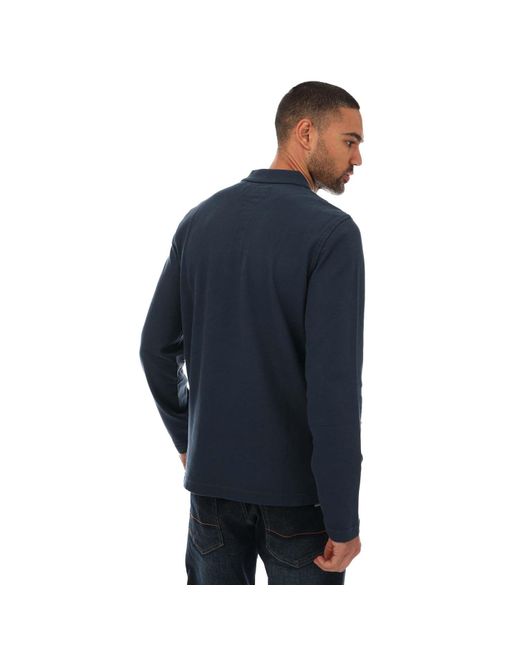 Original Penguin Blue Logo Long Sleeve Polo Shirt for men
