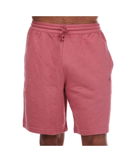 Adidas Red All Szn French Terry Shorts for men