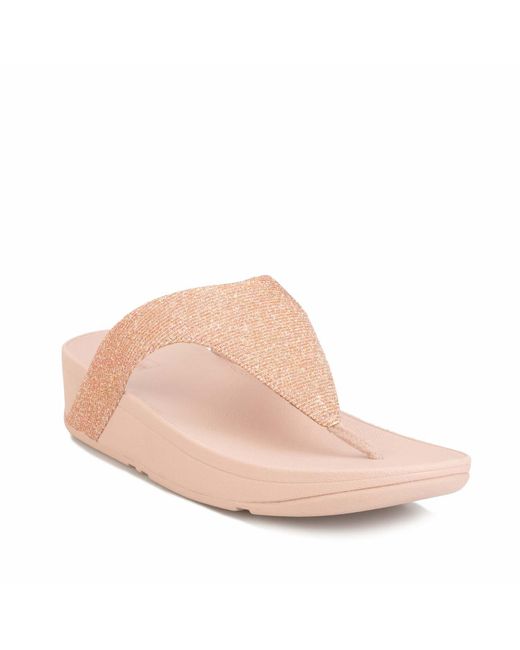 Fitflop Pink Womenss Fit Flop Lottie Glitzy Toe Thong Sandals