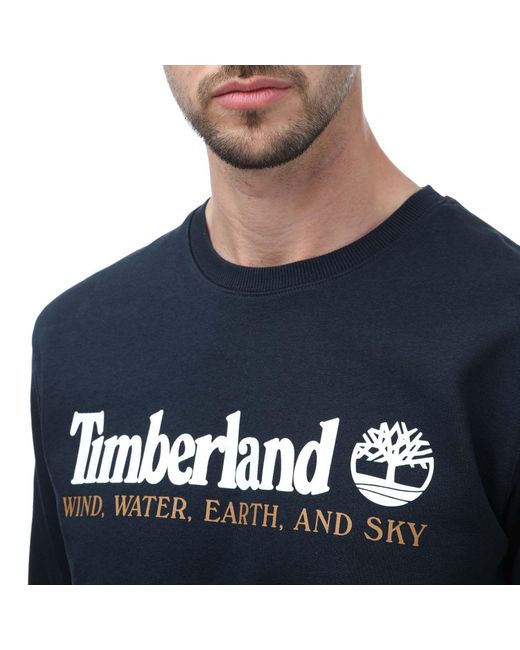 Timberland Blue Regular Fit Crew Sweatshirt for men
