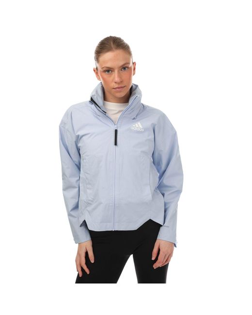 Adidas Blue Terrex Traveer Rain Rdy Waterproof Jacket