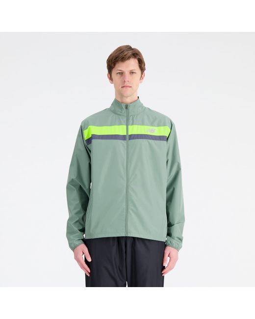 New Balance Accelerate Jacket In Green Polywoven for men