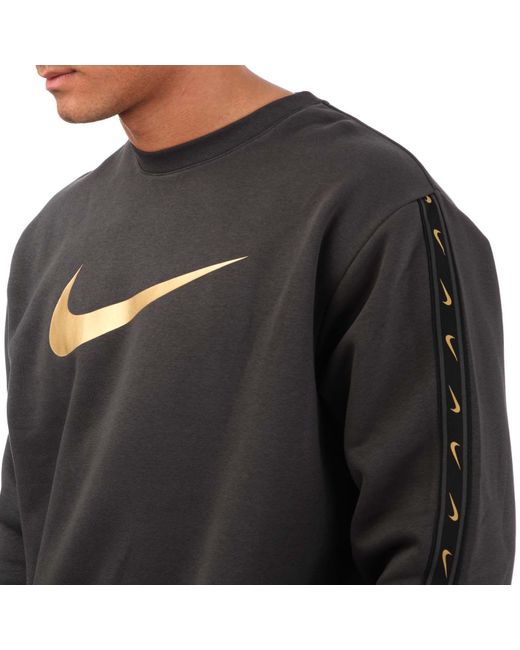 Nike Black Sportswear Repeat Fleece Sweatshirt for men