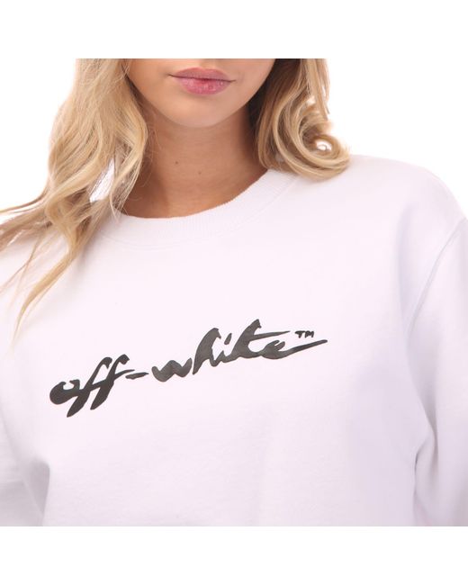 Off-White c/o Virgil Abloh White Painter Logo Regular Crewneck Sweatshirt