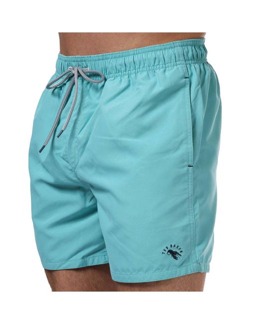 Ted Baker Blue Seafish Plain Swim Shorts for men