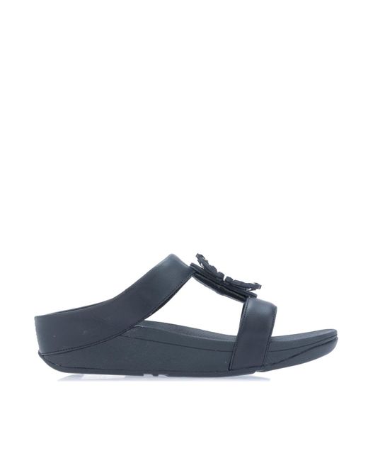 Fitflop Blue Lulu Crystal-circlet H-bar Slide Sandals