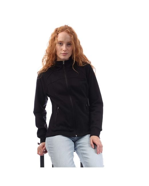 DKNY Black Embellished Logo Fitted Full Zip Hooded