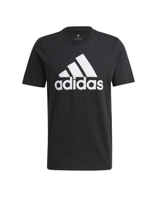 Adidas Black Essentials Big Logo T-Shirt for men