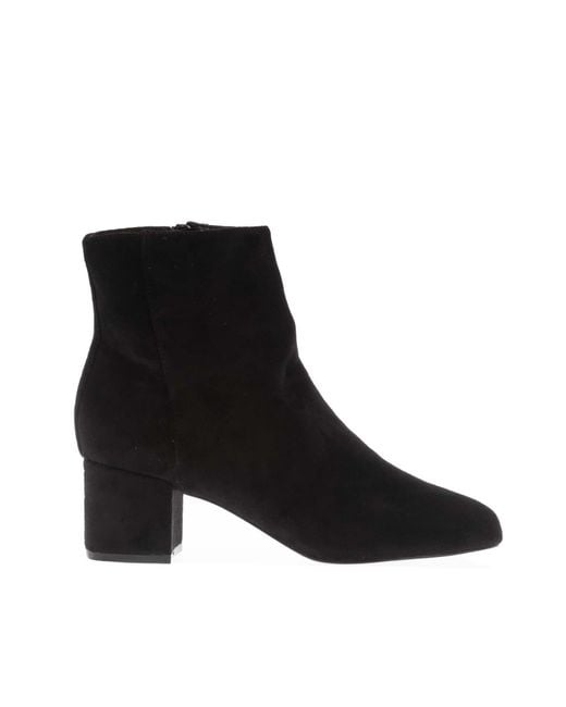 Dune Black Prisha Block-Heel Ankle Boots