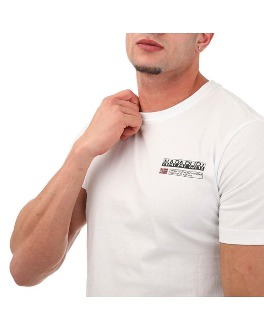 Napapijri White Kasba Logo Crew T-shirt for men