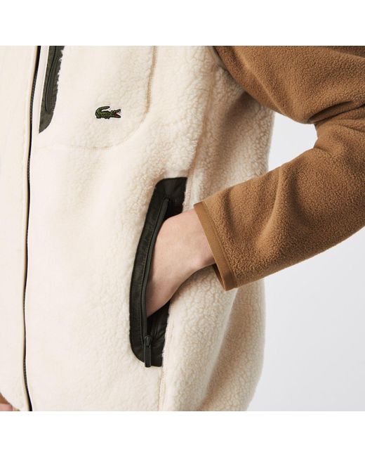 Lacoste Natural Sherpa Fleece Vest for men