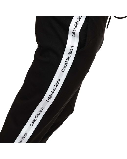 Calvin Klein Black Contrast Tape Milano Pants for men