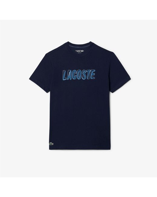 Lacoste Blue Ultra Dry Printed Sport T-Shirt for men