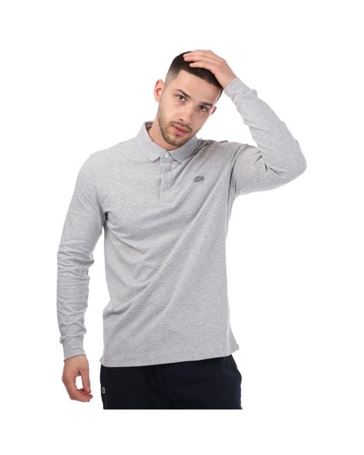 Lacoste Gray Smart Paris Long Sleeve Polo Shirt for men