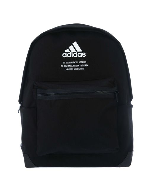 Adidas Black Classic Twill Fabric Backpack for men