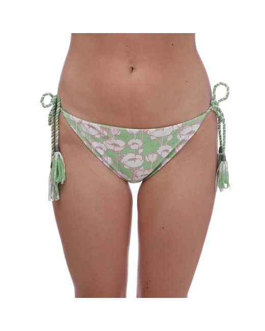 Ted Baker Green Rosiaah Reversible Poppy Print Bikini Bottoms