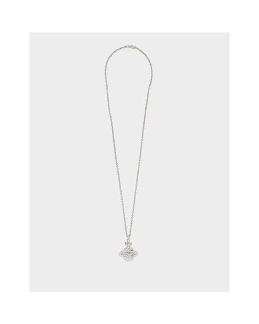 Vivienne Westwood White Mayfair Large Orb Pendant Necklace