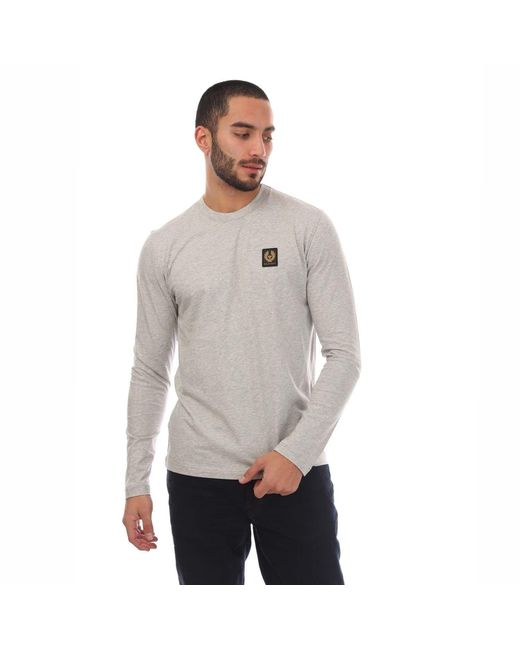 Belstaff Gray Cotton Jersey Long Sleeved T-Shirt for men
