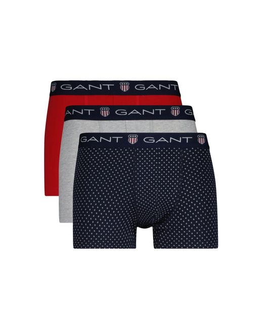 Gant Blue 3-pack Micro Print Shield Trunks for men