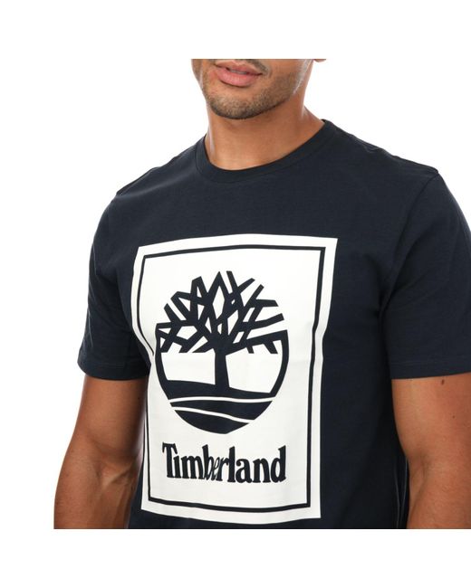 Timberland Black Front Stack Logo T-shirt for men