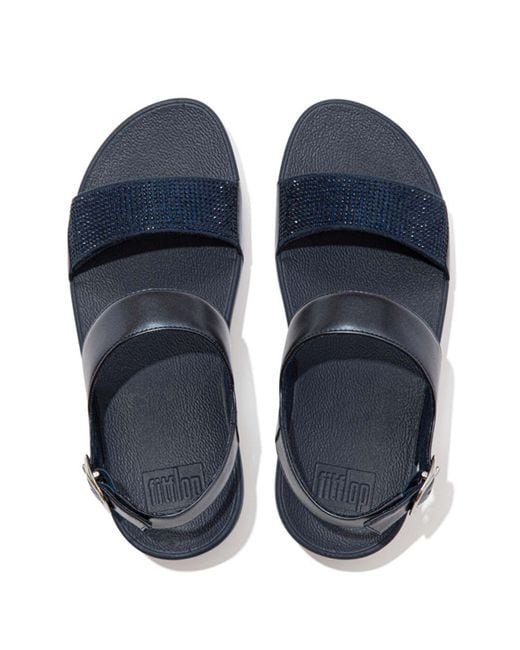 Fitflop Blue Lulu Crystal Embellished Back-strap Sandals