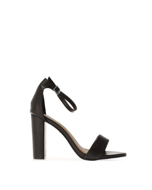 Where's That From Black Wheres Barely There Strappy Block Heels