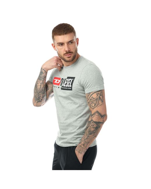 DIESEL Gray T-diego Cuty Maglietta T-shirt for men