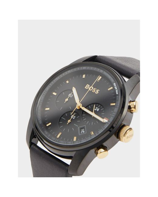 Boss Trace Black Dial Watch for men