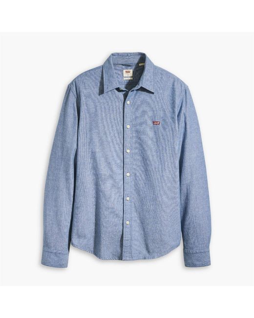 Levi's Blue Hm Slim Fit Long Sleeve Collared Shirt for men